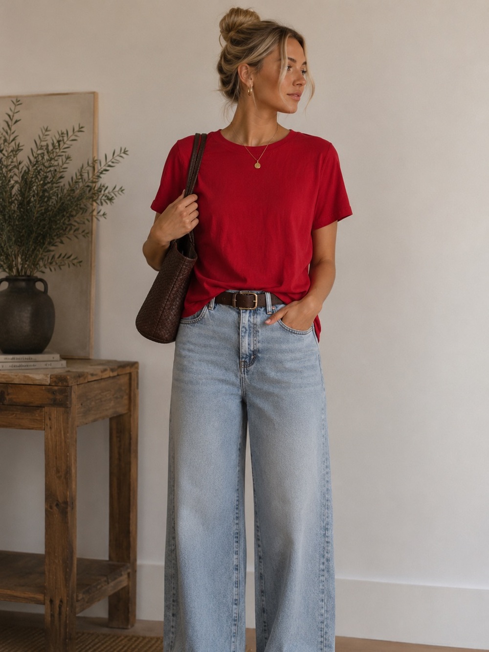 Orvis Red Short-Sleeve Silk Top